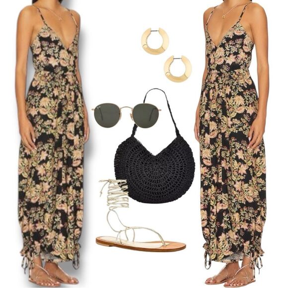 FREE PEOPLE Women’s Stand Out Floral Print One-Piece/Jumpsuit in the Size Large - Picture 5 of 16